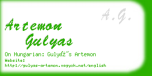 artemon gulyas business card